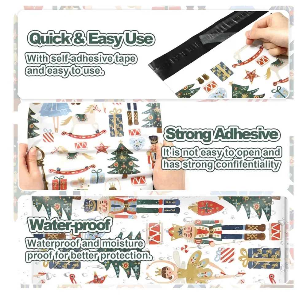 Christmas 10”x13” Nutcracker Poly Mailers - 20pcs